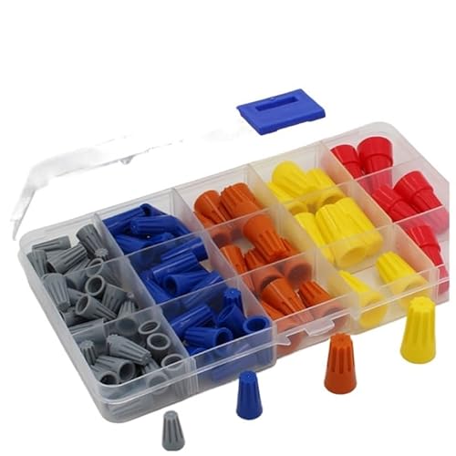100PCS Screw Connector Caps Electrical Wire Connection Spring Insert Assortment Kit P1 P2 P3 P4 P6 Cable Twist Crimp Terminals von FQHIDMOMX
