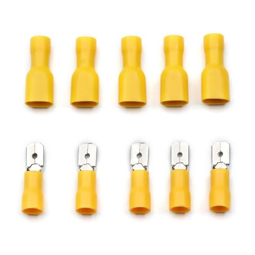 100Pcs 1.5-2.5mm2 Yellow Female + Male Spade Insulated Electrical Crimp Terminal Connectors Wiring Cable FDFD2-250 MDD2-25 von FQHIDMOMX