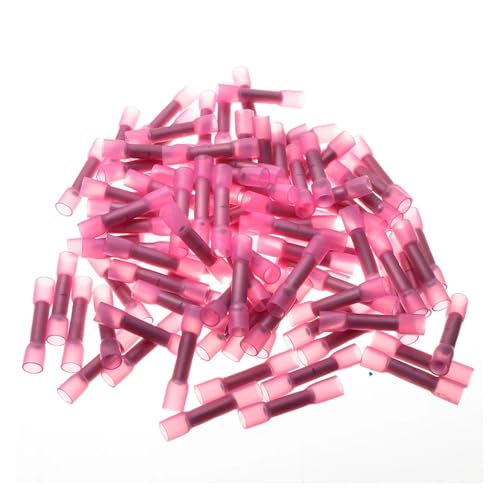 100pcs/lot 0.5-1.5mm Red Heat Shrink Butt Crimp Connector Insulated Heatshrink Electrical Wire Cable Terminal Connector Kit von FQHIDMOMX