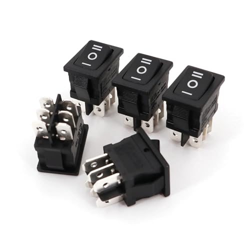 10Pcs 15x21mm RL3-10 6-Pin ON-OFF-ON 3-Position Latching DPDT Rocker Switch 10A/125VAC 6A/250VAC von FQHIDMOMX