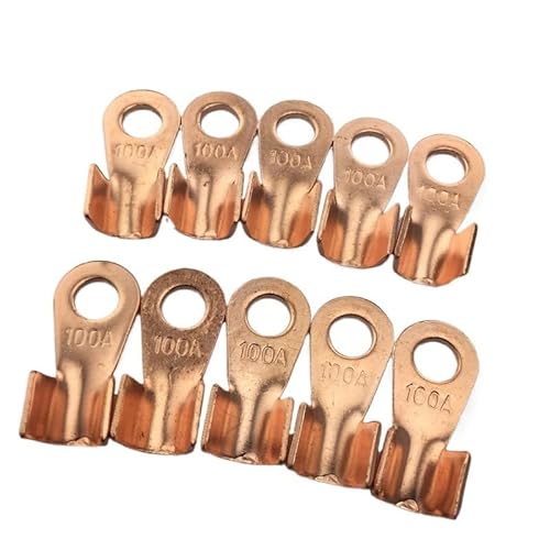 10pcs Circular Splice Terminal 100A 8mm Dia Copper Wire Naked Connector von FQHIDMOMX