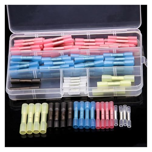120PCS Heat Shrink Butt Terminals Red Fully Insulated Seal 26-10 AWG Electrical Wire Cable Crimp Terminal Connectors von FQHIDMOMX