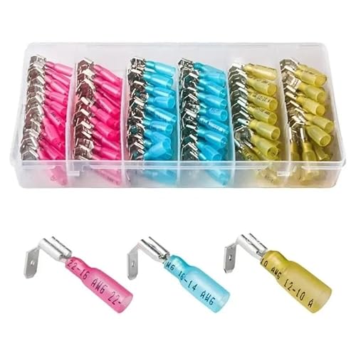 140pcs Piggy Back Spade Quick Splice Crimp Heat Shrink Waterproof Wire Insulated Terminals Connectors Boxed Kit von FQHIDMOMX
