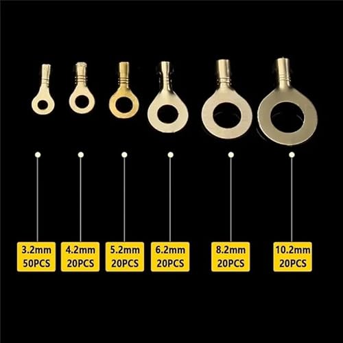 150PCS M3/M4/M5/M6/M8/M10 Ring-Terminal Wire Quick Connector Terminal Brass Crimp Terminal Assorted Kit von FQHIDMOMX