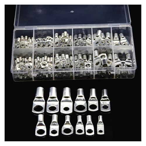 170Pcs Assortment SC Crimp Terminals Tinned Copper Lugs Ring Cable Electrical Wire Connectors Kit von FQHIDMOMX