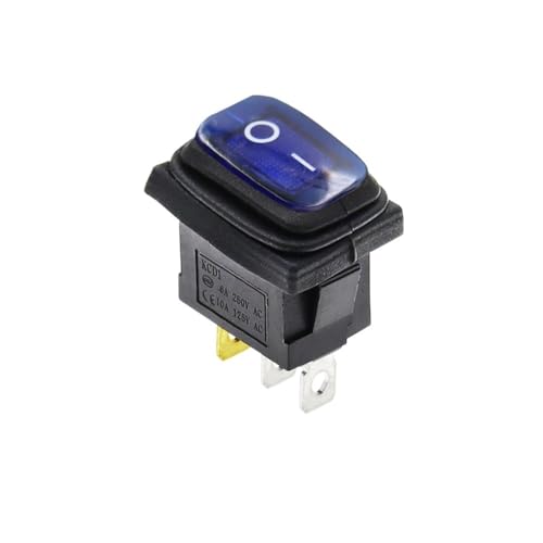 1PCS 15X21MM On-Off IP67 3Pin Blue light 6A 10A 250VAC Push Button Switch Rocker Switch von FQHIDMOMX