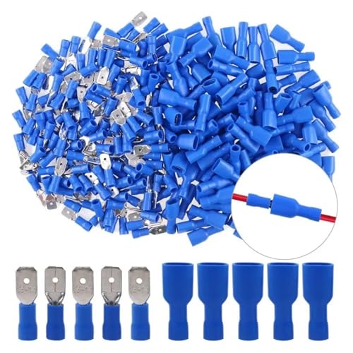 200pcs 6.3mm Gauge Fully Insulated Male/Female Spade Quick Splice Terminals - The Wire Crimp Connector Set! von FQHIDMOMX