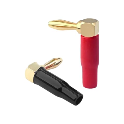 20PCS 4mm L-shaped Right Angle Banana Soft Shell 90 Degree Banana Connector Red Black for Video Speaker von FQHIDMOMX