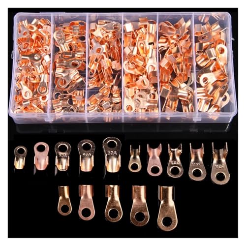 280PCS OT Type 10A 20A 30A 40A 50A Wire Terminals Red Copper Nose Lugs Crimp Open Mouth Cable Connector Splice von FQHIDMOMX