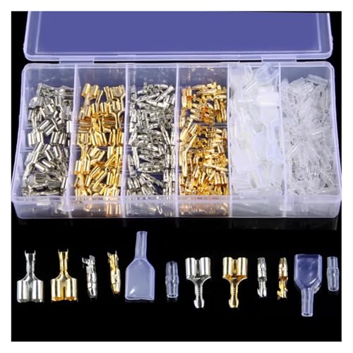 300Pcs 4.0 terminal Brass car motorcycle electrical wire connector diameter 4mm Male + Female with Insulation Covers von FQHIDMOMX