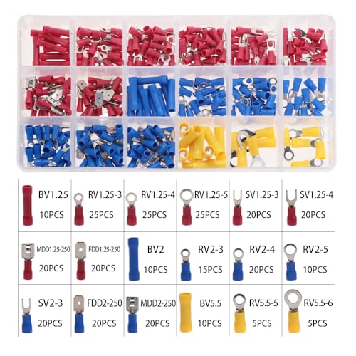 300Pcs Mix Wire Crimp Terminals Insulated Terminator Butt Connectors terminales Set von FQHIDMOMX