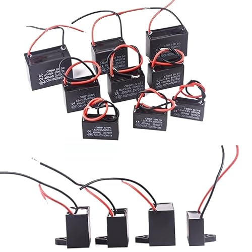 4Pcs CBB61 8uf Fan Starting Capacitor 450V Ceiling Fan Capacitance 50/60Hz 2 Wire 48.5 * 26 * 35mm Pure Copper von FQHIDMOMX