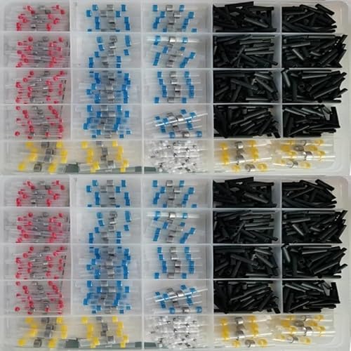 500PCS 26-10AWG Heat Shrink Solder Kit Waterproof Wire Connectors Terminals Insulated Electrical Butt Splices Seal Sleeve Tube von FQHIDMOMX