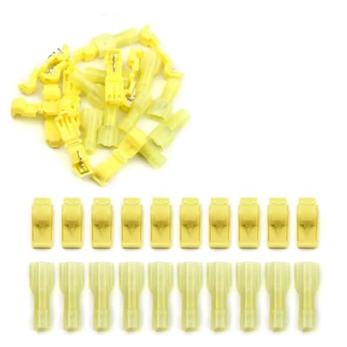 50PCS T-Tap Wire Connectors Self-Stripping Quick Splice Connector Spade Crimp Terminals Insulated Male Quick Disconnect von FQHIDMOMX