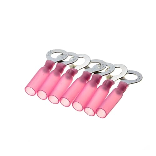 50Pcs Copper + PE Crimp Terminals Red Ring M6 Insulated Heat Shrink Connector Electrical Wire Cable 22-18 AWG Connector von FQHIDMOMX
