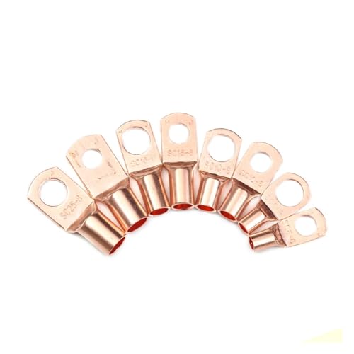 50Pcs Tinned Copper Ring Lugs Terminals SC6-6/SC6-8/SC10-6 Bolt Hole Cable Crimp Wire Connectors Kit von FQHIDMOMX