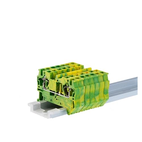 Din Rail Ground Terminal Blocks 10Pcs ST-4-PE Connectors Pull Type Spring Cage Connection PE Terminal Blocks Screwless von FQHIDMOMX