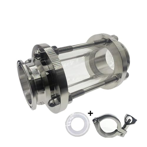 FQHIDMOMX 2" Tri Clamp Type Flow Sight Glass Diopter for Homebrew Diary Product Stainless Steel SS304 Ferrule OD 64mm von FQHIDMOMX