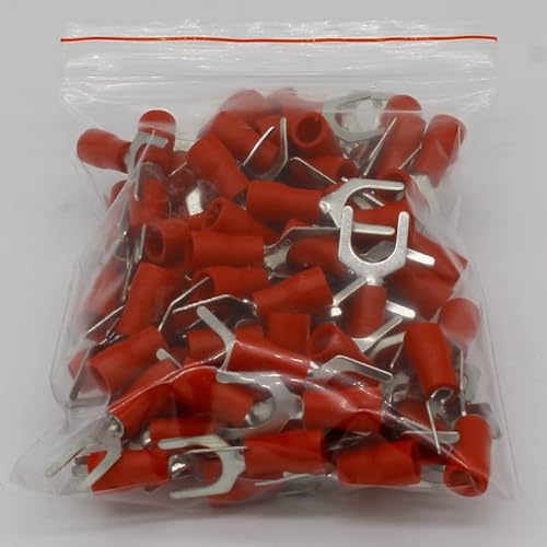 SV1.25-6 Red Terminal Cold pressed terminals Cable Wire Connector 100PCS/Pack spade crimp spade terminal connector SV1-6 SV von FQHIDMOMX