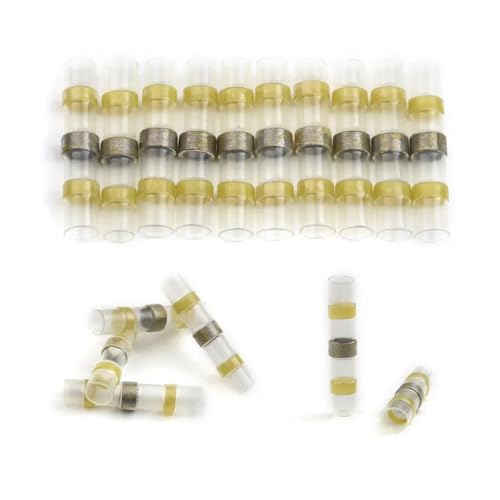 YT 10PCS Yellow 4.0mm Solder Sleeve Heat Shrink Butt Connectors Splice Terminals Insulated Electrical Butt Wire Connector von FQHIDMOMX