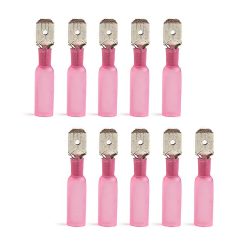YT 10pcs Red HMDD1.25-250 Tinned Copper Heat Shrink Spade Terminals Connectors Butt Cable Wire Connectors With Box von FQHIDMOMX