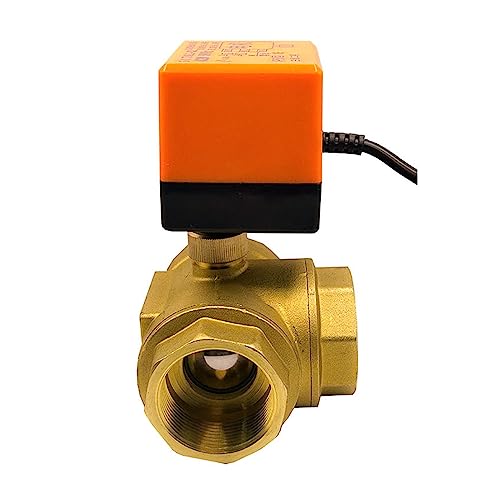 2 "3-Wege-Motorkugelhahn DN15 Dreidraht-Zweipunktsteuerung Elektrischer Messingkugelhahn 220 V 12 V 24 V(24vdc) von FQJYXWEWL
