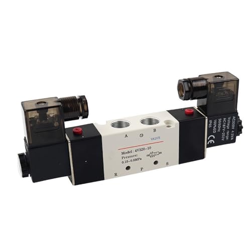 4V220-08 4V320-10 4V420-15 Ventile mit Schalldämpferanschluss/8 mm/10 mm/12 mm 5/2 5/3-Wege-Magnetventil (einfarbig, 4V220-08) von FQJYXWEWL