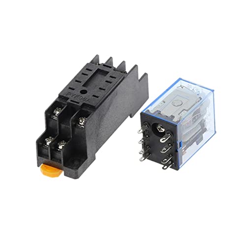 FQJYXWEWL 1 Set MY2P HH52P MY2NJ 12 V 24 V DC / 110 V 220 V AC, Allzweckspule DPDT Micro Mini Relais mit Sockelbasis (DC 12 V) von FQJYXWEWL