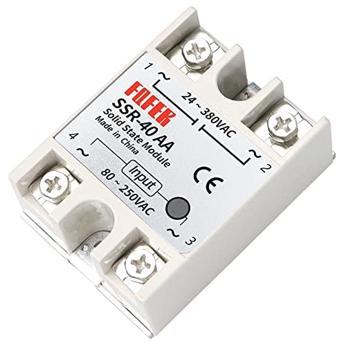 FQJYXWEWL 1 Stück 10 A 25 A 40 A 60 A AC-AC einphasiges Solid State Relais AC SSR SSR-10AA SSR-25AA SSR-40AA SSR-60AA 80-250 VAC (SSR-10AA) von FQJYXWEWL