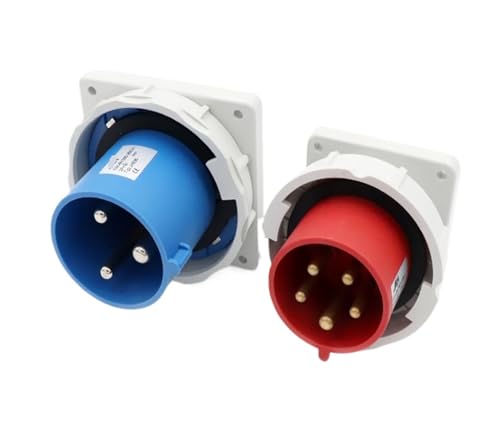 FQJYXWEWL 1 x wasserdichter verdeckter Stecker nach europäischem Standard, IP67, Industriestecker, Stromanschluss, Controller, verdeckter Stecker (SP-3583 4P 125A) von FQJYXWEWL