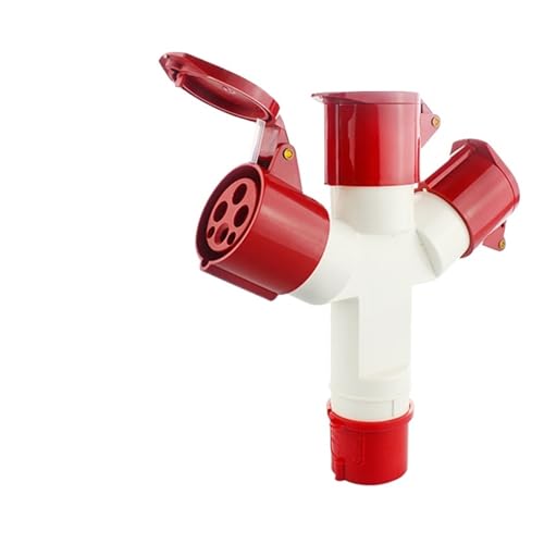 FQJYXWEWL Industrielle Multifunktionssteckdose mit drei Wegen, in Y-Form, 1013/1023, wasserdicht, 3 Kabel, 4 Drähte, 5 Drähte, 16A32A (1024 4 Core 32a Three Way Tee) von FQJYXWEWL