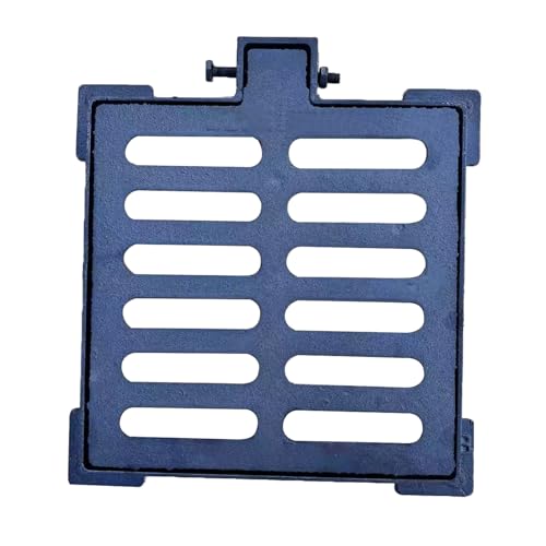 Hochleistungs Abflussgitter und -Rahmen, Kanalisationsgitter aus Duktilem Eisen, diebstahlsichere Metall Abflussabdeckung mit Verschraubter Basis, für Gartenpflaster im Hof, Rasen(30x30x3cm) von FQMYLTYN
