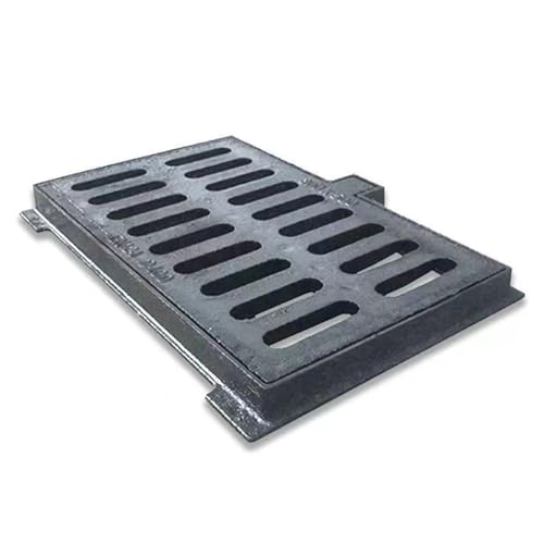 Hochleistungs Abflussgitter und -Rahmen, Kanalisationsgitter aus Duktilem Eisen, diebstahlsichere Metall Abflussabdeckung mit Verschraubter Basis, für Gartenpflaster im Hof, Rasen(30x50x3cm) von FQMYLTYN