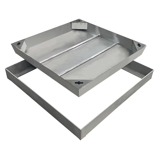 Schachtabdeckung und Rahmen aus Edelstahl, Unsichtbare Klärgrubenabdeckung, Quadratischer Vertiefter Abwasserbeckendeckel, Robuster Inspektionsdeckel aus Metall für Gehwege, Parkplätze(30cm/12 in) von FQMYLTYN