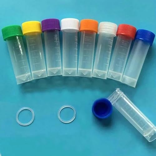 50 Stück Kryoröhrchen aus Kunststoff – 5 ml Gefrierröhrchen for die Kaltlagerung mit Dichtung for den Laborgebrauch(5ml 200pcs) von FQSWM