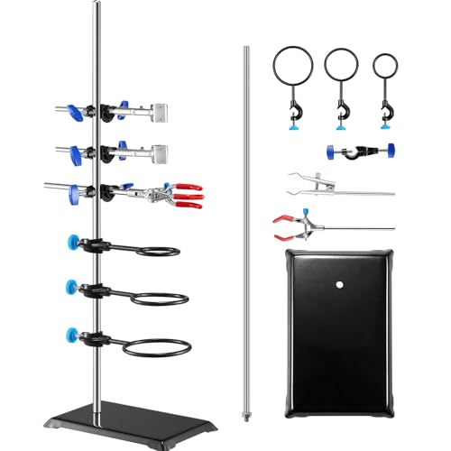 Laboratory Retort Support Stand Set Steel 23.6" Rod and 8.3" x 5.3" Cast Iron Base with Clamps Laboratory Retort Support Stand Set Steel 23.6" Rod and 8.3" x 5.3" Cast Iron Base with Clamps von FQSWM