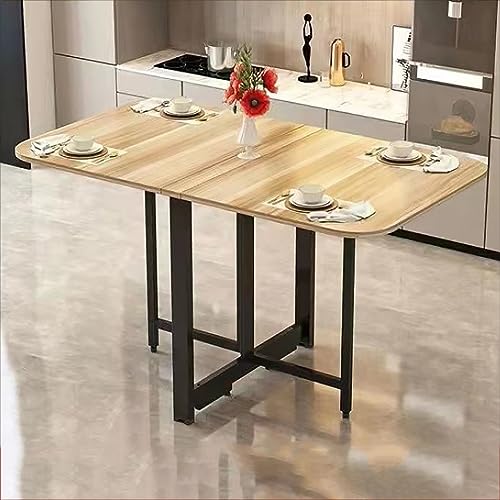 Drop-Leaf-Esstisch, Klappbarer Esstisch, Faltbarer Küchentisch aus Holz, Multifunktionaler Erweiterbarer Tisch, Mobiler Klapptisch, Faltbare, Ausziehbare, Platzsparende Möbel, Faltbar in 3 Formen ( Co von FQWYNMZ
