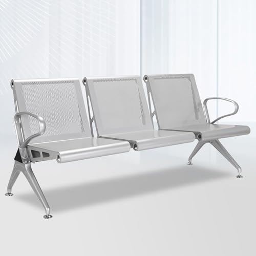 3-Sitzer-Wartezimmerstühle, Sitzbank für Wartezimmer mit Rückenlehne und Armlehnen, Flughafen-Empfangsbänke, Strapazierfähig, Lobbymöbel for Klinik, Flughafen, Krankenhaus, Friseursalon, Bank von FQWYNMZ