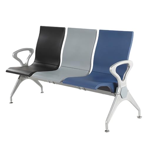 FQWYNMZ Wartezimmerstühle, 3-Sitzer-Empfangsstühle, Wartezimmerbank mit Rückenlehnen und Armlehnen, Metallstahlrahmen, PU-Material, for Büro, Geschäft, Bank, Krankenhaus von FQWYNMZ