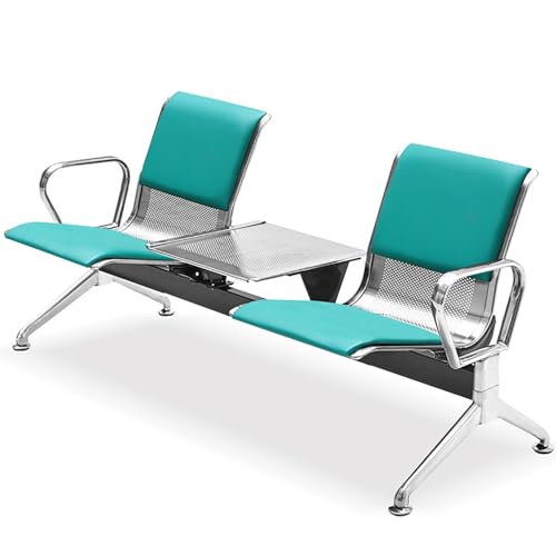 FQWYNMZ Wartezimmerstühle, Sitzbank für Wartezimmer, 2-Sitzer-Wartebank mit Couchtisch, Wartezimmerbank mit Rückenlehne und Armlehnen, Warteraum Stühle for Den Wartebereich von Krankenhäusern(Green) von FQWYNMZ