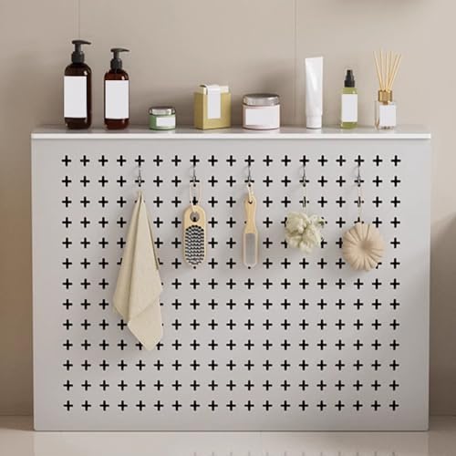 Heizkörperverkleidung, Heizungsverkleidung, Heizkörperabdeckung for Zuhause, Verstecken von Überfüllten Rohren, PVC-Holz-Kunststoffplatte, Modernes Kreuzdesign(100x90x20cm/39.4x35.4x7.9in) von FQWYNMZ