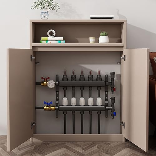 Heizkörperverkleidung aus Massivholz, Dekorativer Heizungsschutz fur Zuhause, Seitenschrank fur Heizungsheizung mit Ablagefläche, fur Verstecken von Sanitär, Doppeltür-Design(Brown) von FQWYNMZ