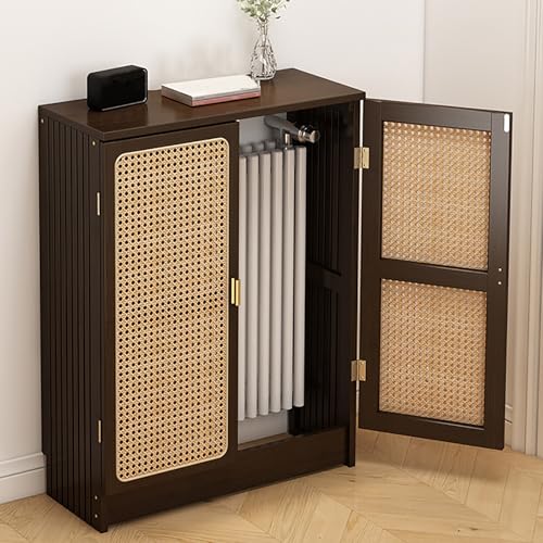 Heizungsabdeckung for Zuhause, Heizungsverkleidung, Heizkörperverkleidung, Schrankregal mit 2 Türen, Heizungs-Seitenständer-Schrankregal, Verstecken von Überladenen Rohren(70x80x25cm/28x31x10in) von FQWYNMZ