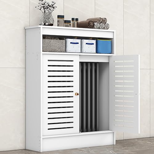 Moderne Heizkörperabdeckung, Heizungsverkleidung mit Ablagefläche, Heizkörperabdeckung, Verstecken von Rohrüberladen, PVC-Organizerschränke(70x100x20cm/27.6x39.4x7.9in) von FQWYNMZ