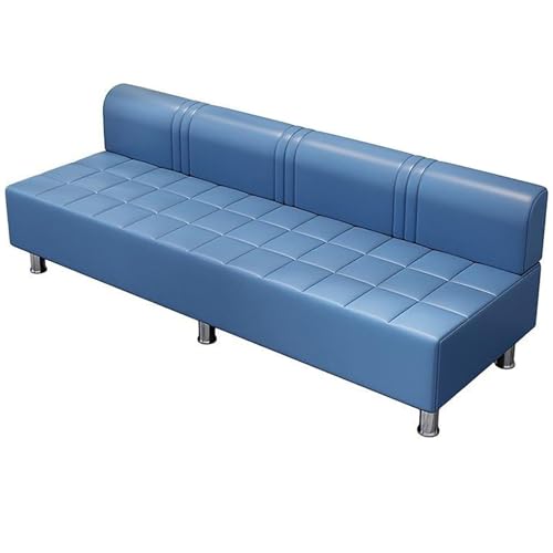 Wartezimmerbank mit Rückenlehne, Büro-Gästestuhl aus PU-Leder, Gepolsterte Empfangssitze, Modernes Freizeitsofa, Metallhalterung, for Klinik, Flughafen, Krankenhaus, Friseur, Salon(Blue,170x55x60cm/67 von FQWYNMZ