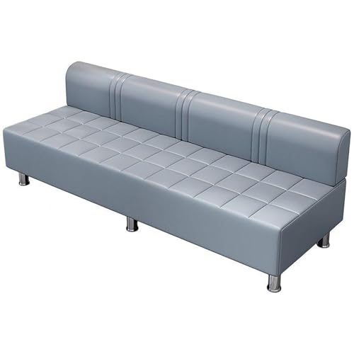 Wartezimmerbank mit Rückenlehne, Büro-Gästestuhl aus PU-Leder, Gepolsterte Empfangssitze, Modernes Freizeitsofa, Metallhalterung, for Klinik, Flughafen, Krankenhaus, Friseur, Salon(Gray,140x55x60cm/55 von FQWYNMZ
