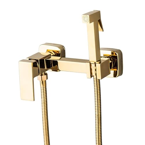 Bidet Handbrause FüR Toilette Bidet Handbrause Waschbecken Handbrause Bidet 1/2 Einhebelmischer Warm Und Kaltwasser Gold Quadrat Bidet Handbrause FüR Toilette Bidet Handbrause Waschbecken Handbrause Bidet 1/2 Einhebelmischer Warm Und Kaltwasser Gold Quadrat von FQYEP