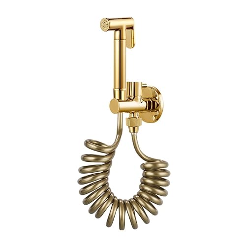 Bidet Handbrause Set FüR Wc Bidet Hand Shower Set Bidet Aufsatz FüR Toilette Einzelgriff Komplett Aus Kupfer Gold Gummischlauch von FQYEP