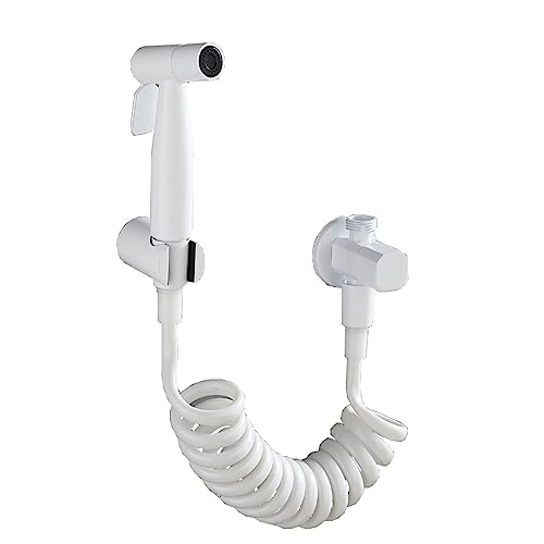 Bidet Handbrause Toilette,Weiß,Brausekopf Set Toilette Wc Wasserschlauch,Handbrause FüR Toilette,Multifunktional Einsetzbar Für Druckspülung,Weiß B von FQYEP
