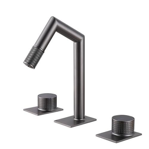 FQYEP 3 Loch Armatur Waschtisch Zweigriffarmatur Wasserhahn Bad Wasserhahn für Waschbecken Messing,Grau FQYEP 3 Loch Armatur Waschtisch Zweigriffarmatur Wasserhahn Bad Wasserhahn für Waschbecken Messing,Grau von FQYEP